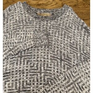 Vintage 90's Shenandoah Sweater 3D Knit Geometric Cosby Style Grunge Gray Mens L